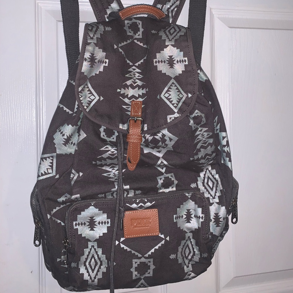 Gray + silver PINK adjustable backpack